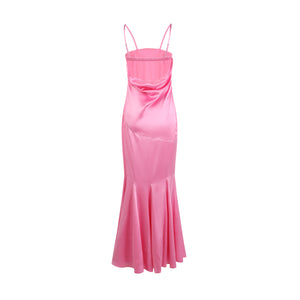 Karlie Blushing Blossom Flared Midi Satin Dress