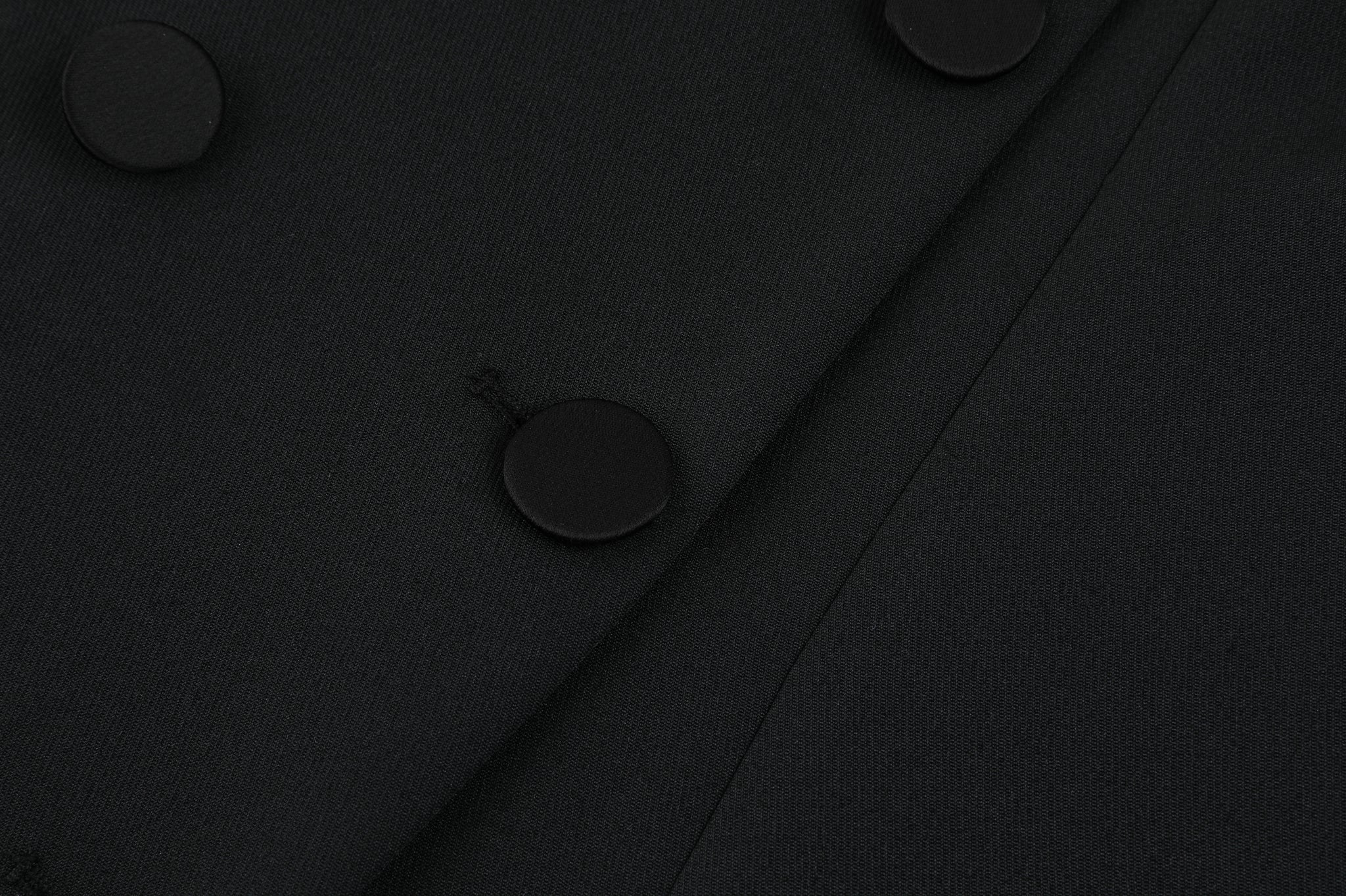 Bella Double-Breasted Black Dress Coat