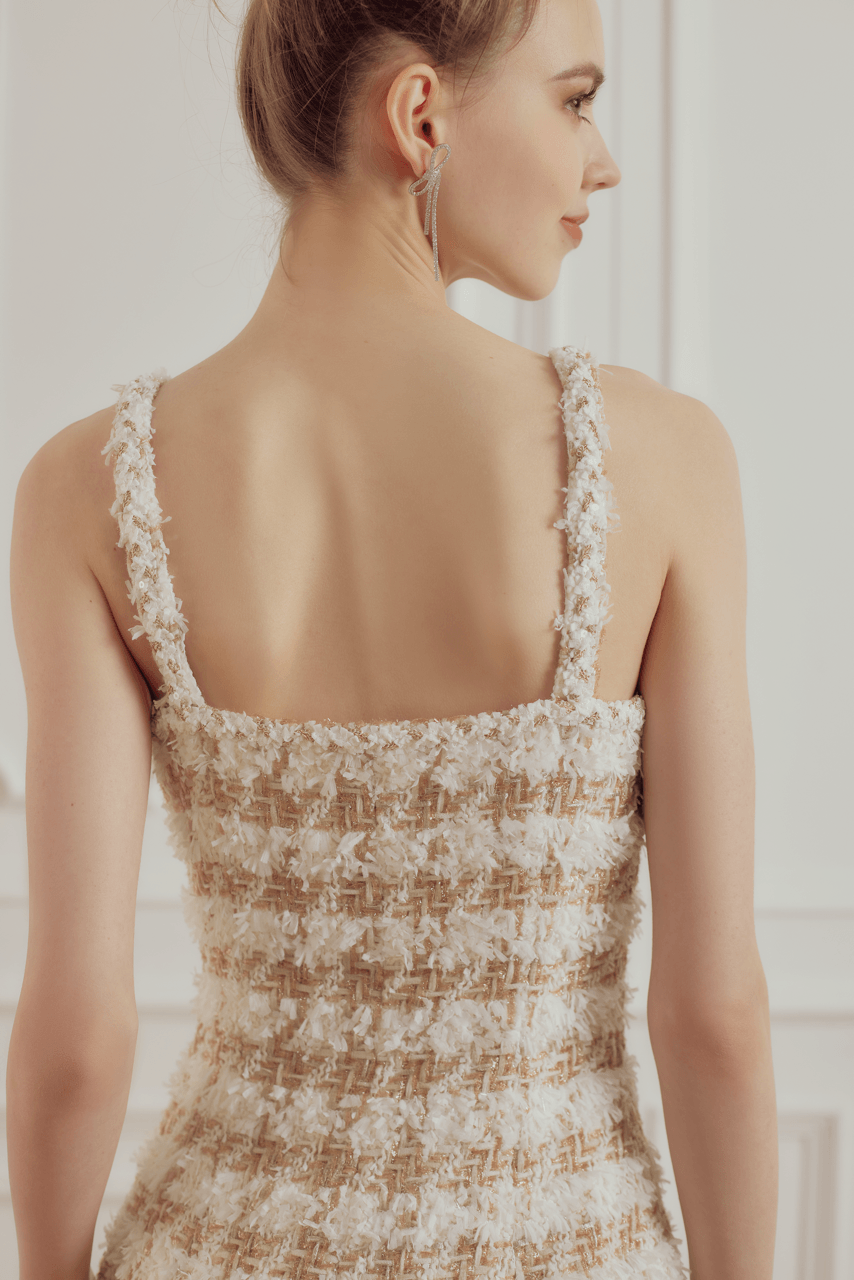 Bustier Tweed Midi Dress - LEDAIR