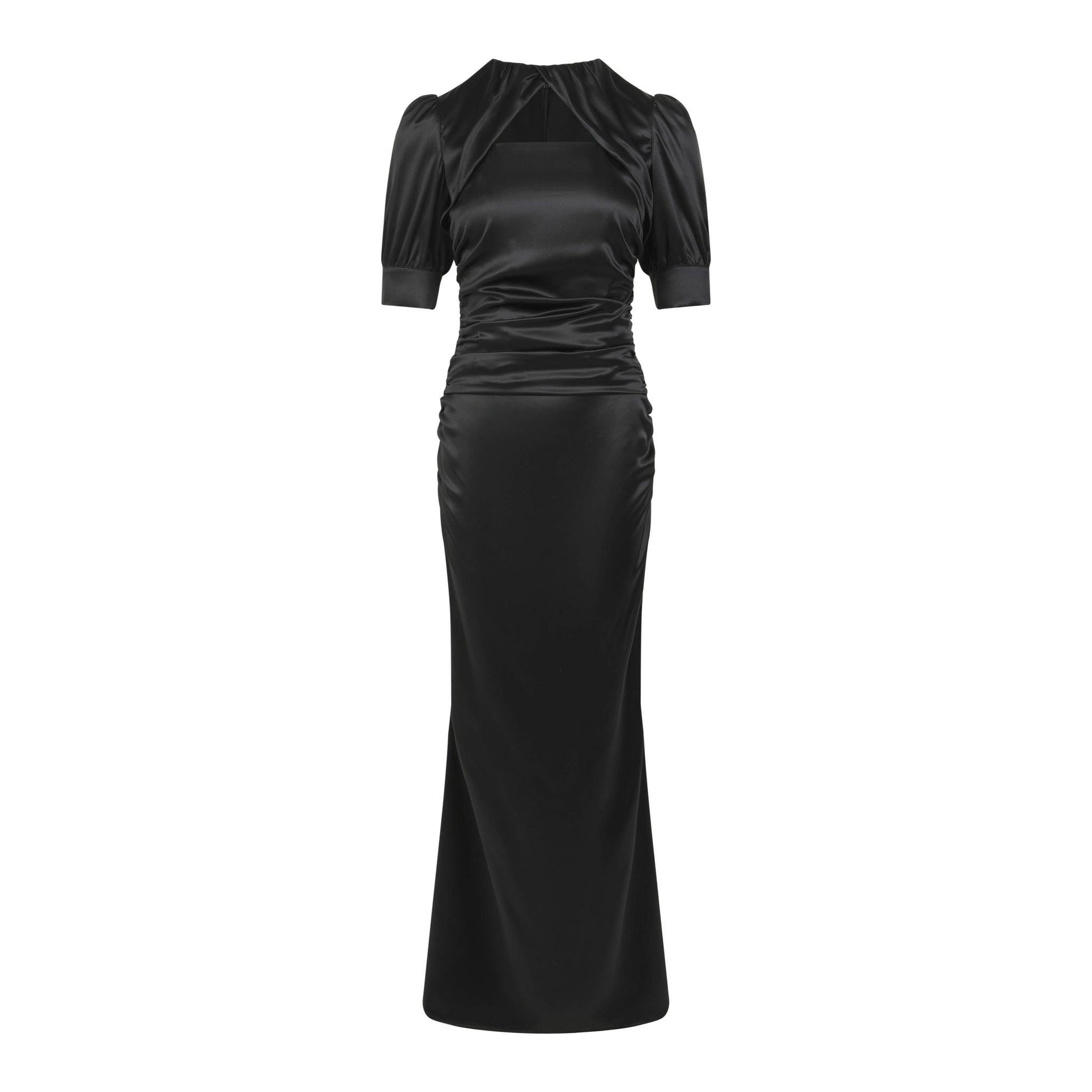 Calliope Silk Satin Midi Dress - LEDAIR