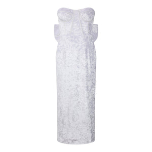 Corin Strapless Velvet Midi Dress - LEDAIR