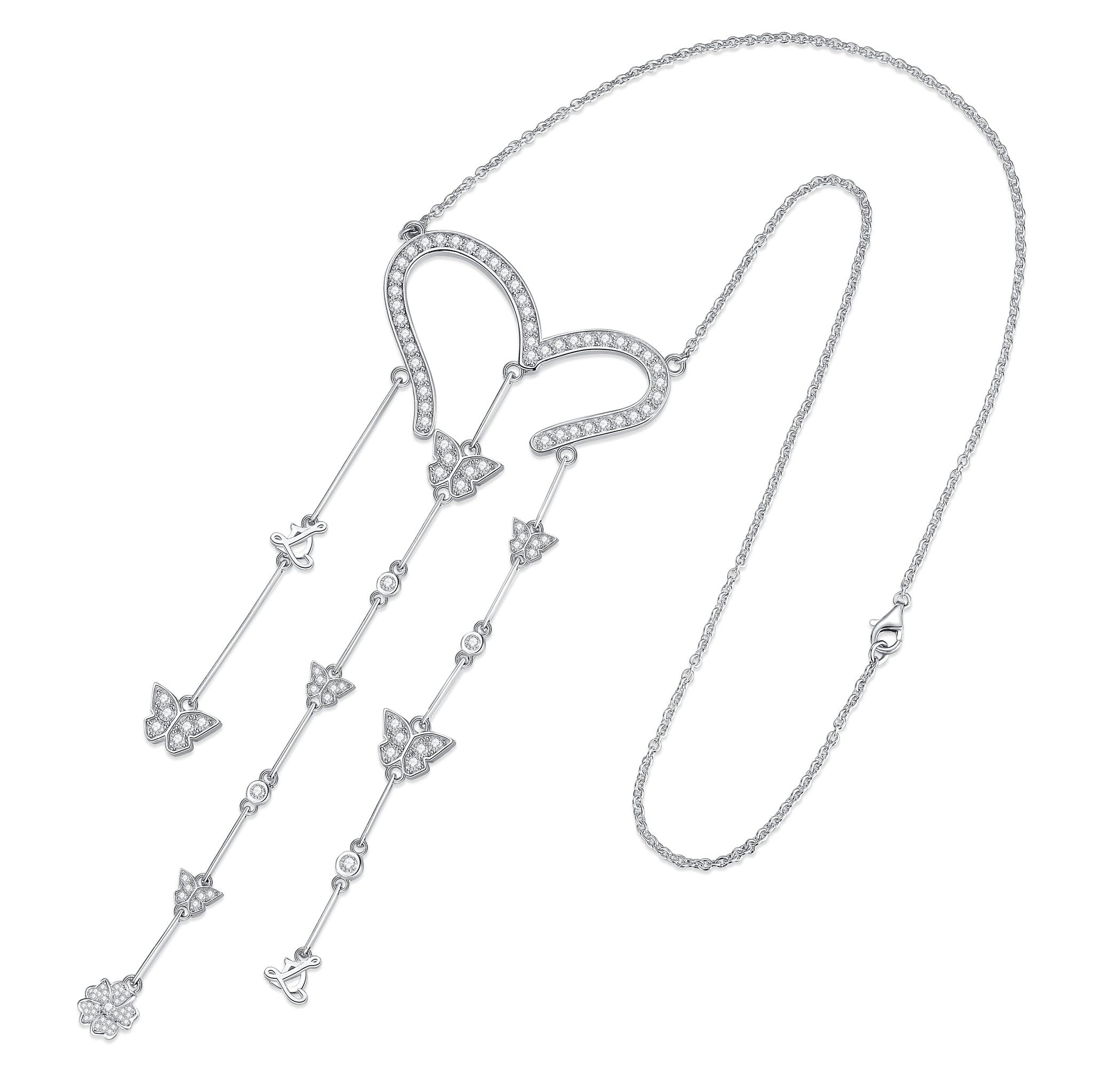 Crystal Heart Tassel Necklace - LEDAIR