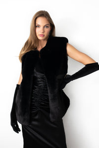 Damia Luxe Faux-Fur Waistcoat Vest - LEDAIR