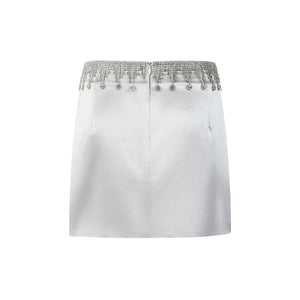Gem Embellished Silk Miniskirt - LEDAIR