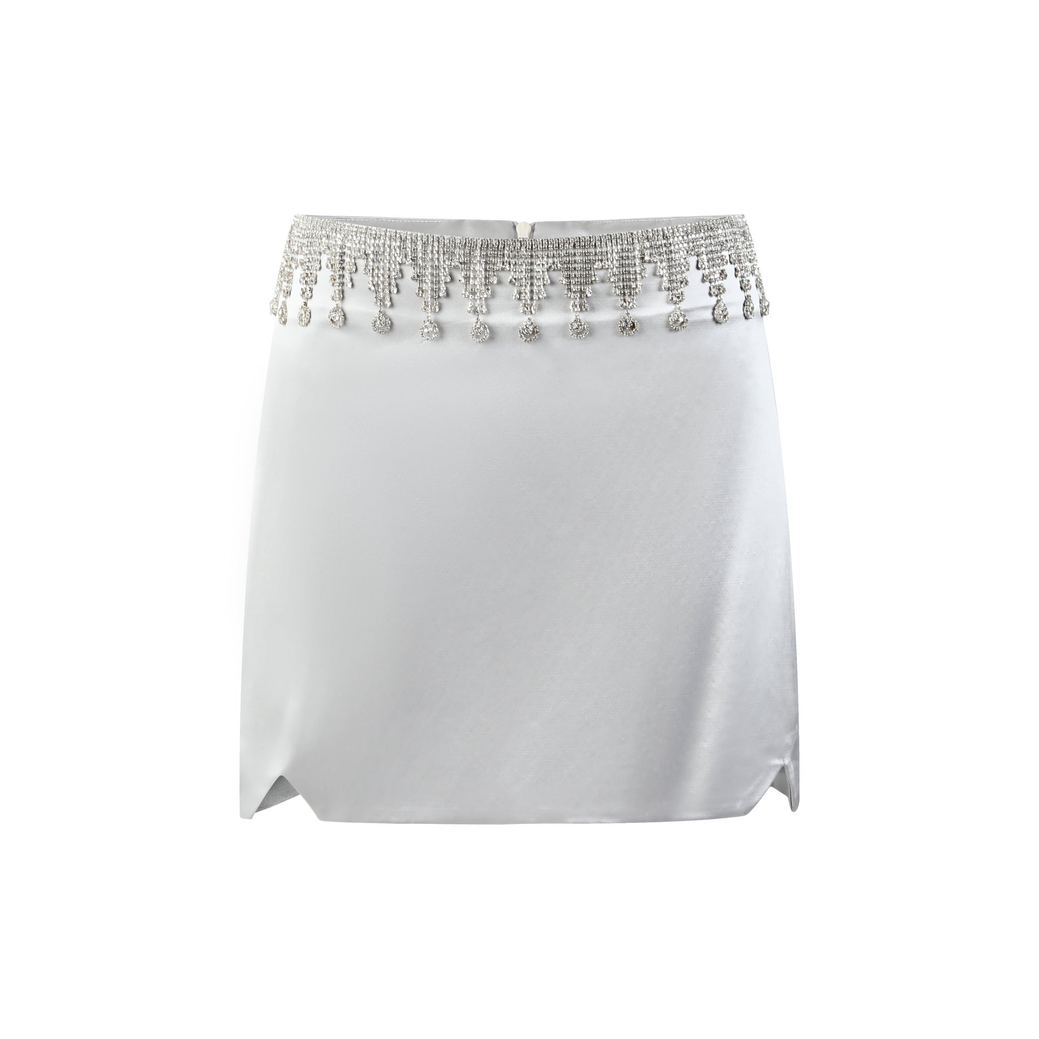 Gem Embellished Silk Miniskirt - LEDAIR