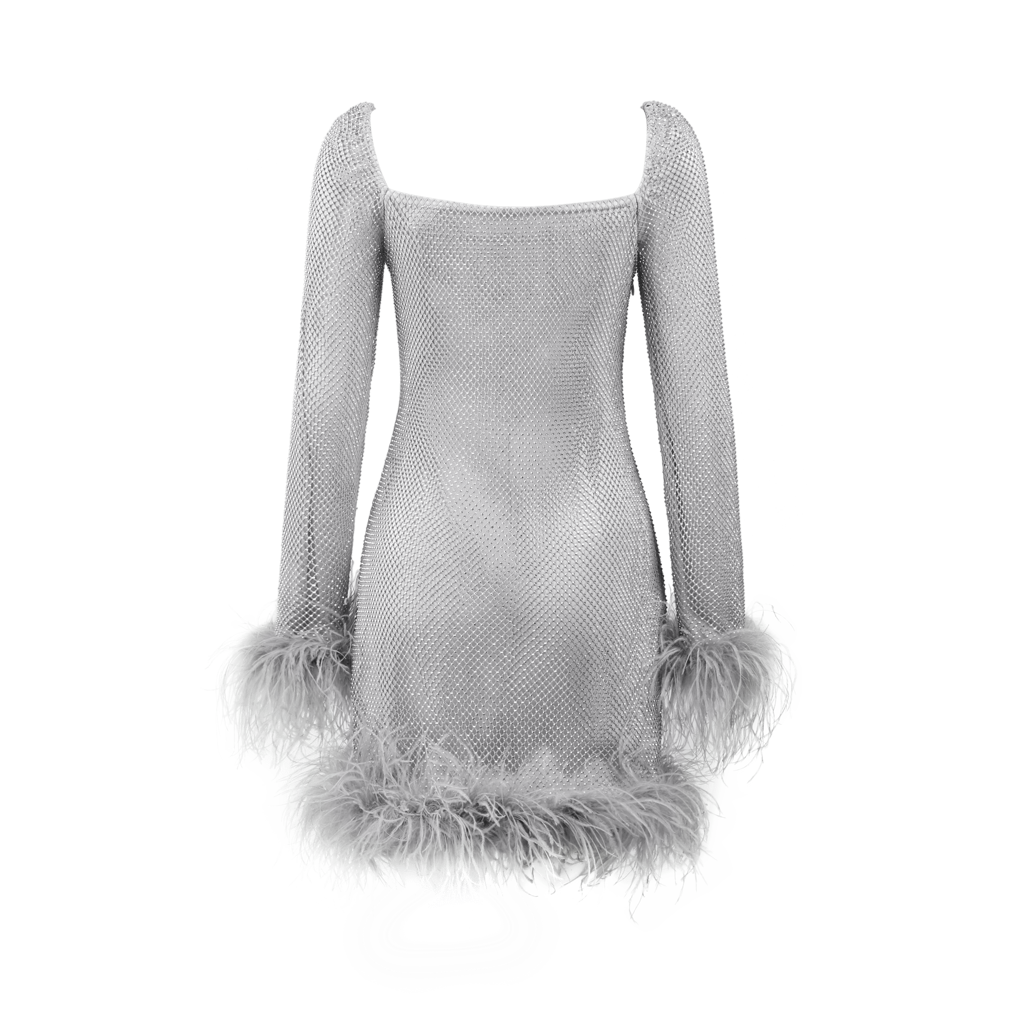 Isabella Feathers-Embellished Crystal Mini Dress - LEDAIR