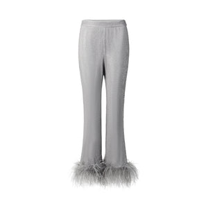 Isabella Feathers Rhinestone-Embellished Pants - LEDAIR
