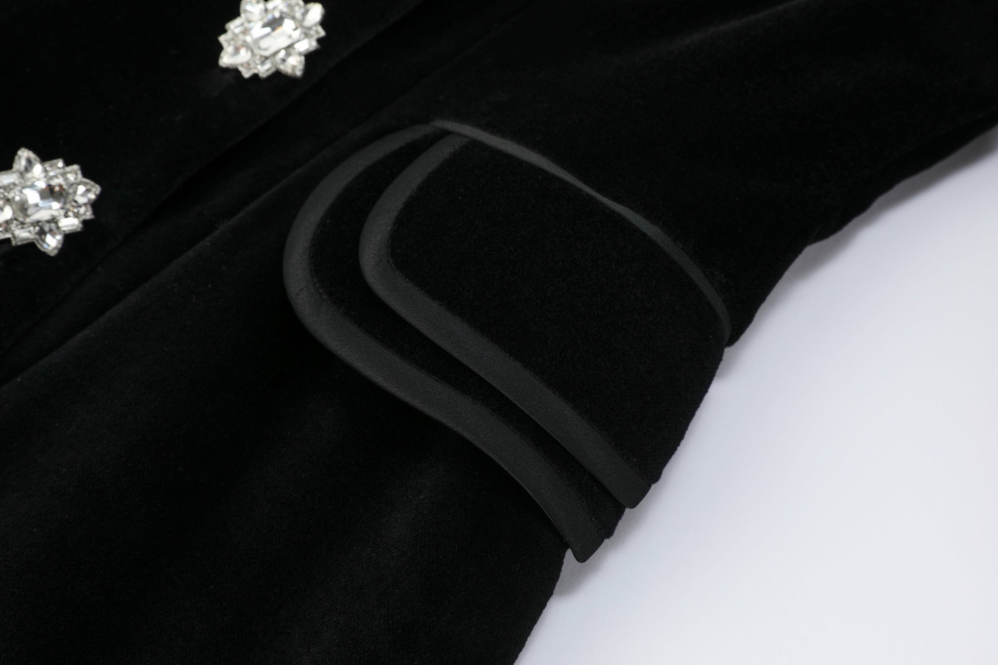 Isabella Rhinestone Chain Velvet Blazer Dress - LEDAIR