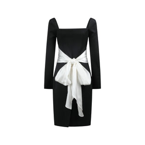 Jacqueline Bow-Embellished Silk-Trimmed Midi Dress - LEDAIR