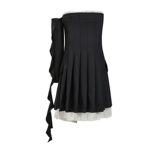 Kari Asymmetry Pleated Mini Dress - LEDAIR