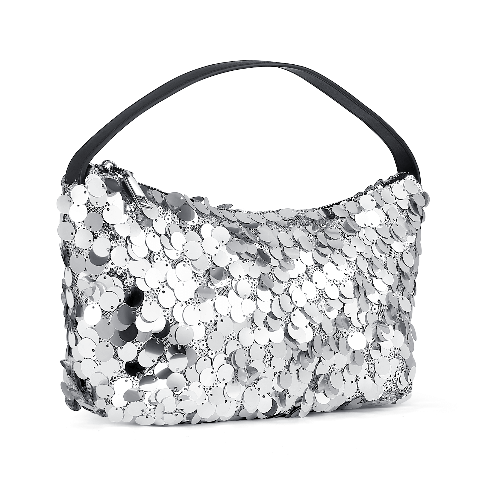 LEDAIR Sequins Silver Top Handle Bag - LEDAIR
