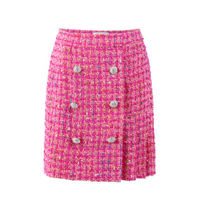 Tartan Tweed Mini Skirt - LEDAIR