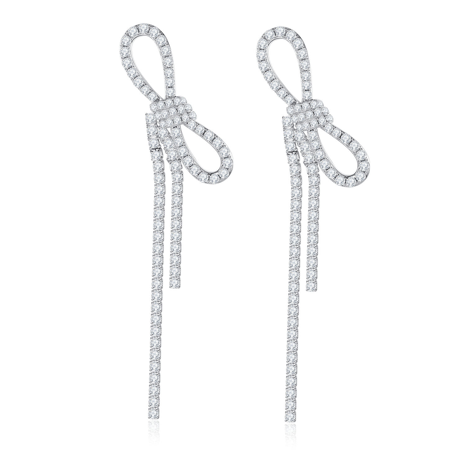 Valentine Brilliant Crystals Bow Earrings - LEDAIR