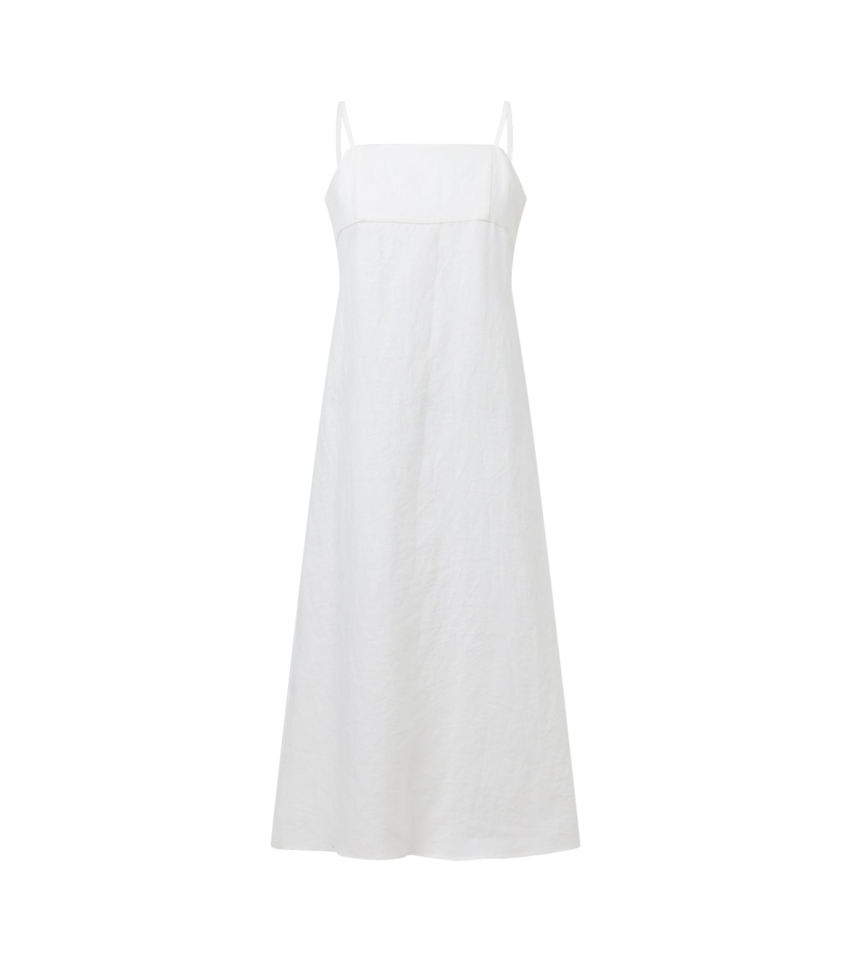 knee length dresses for ladies Amiel Linen Tie Strap Dress White – Wildflower Ethical Apparel main image 0