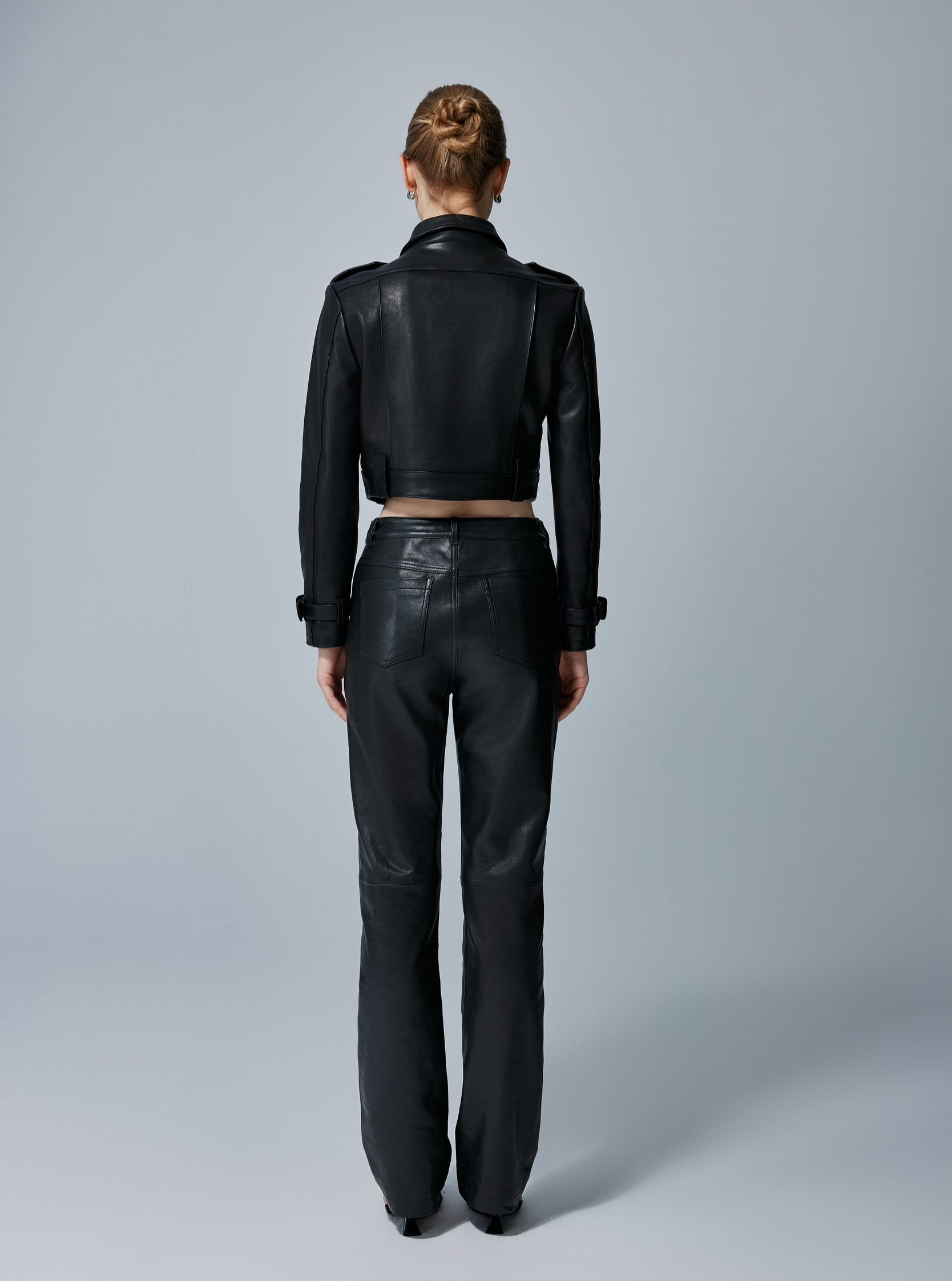 Genevieve High-Waist Leather Pants