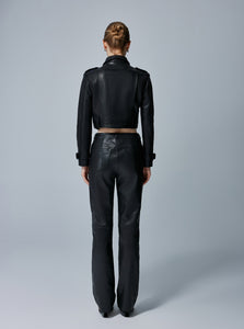 Genevieve High-Waist Leather Pants