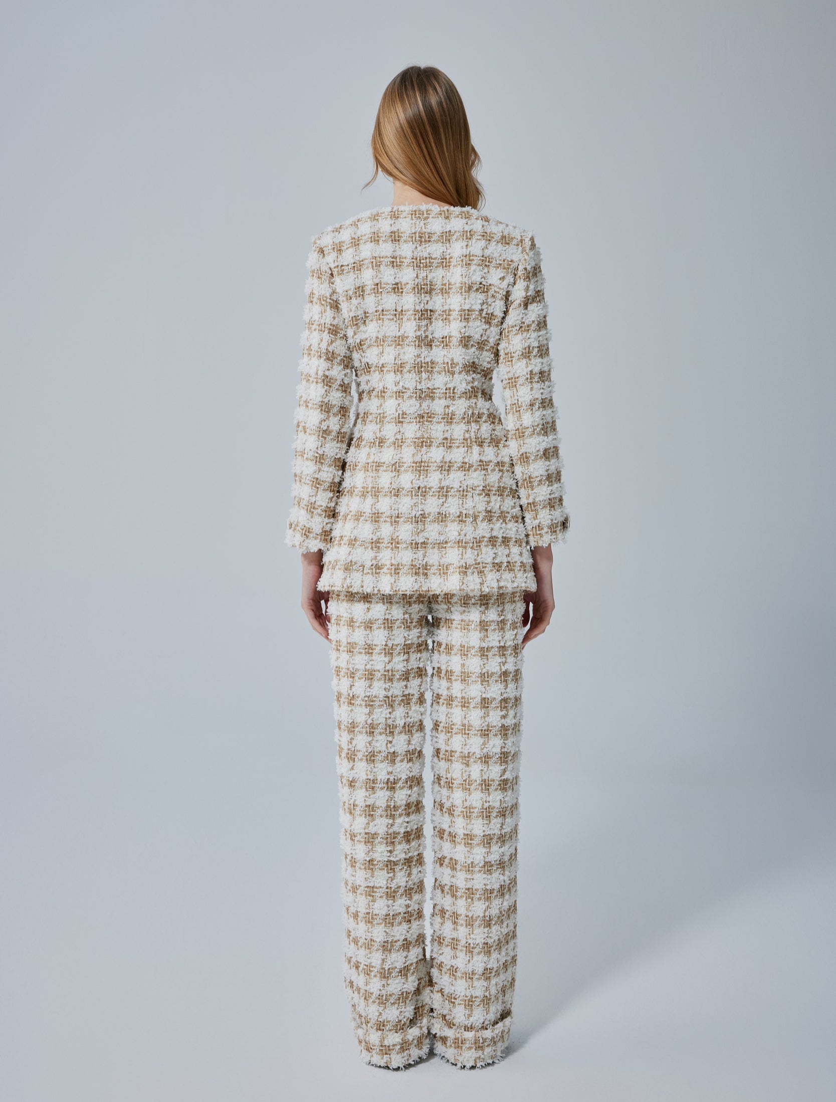 Alexandra Bouclé Tweed Long Coat