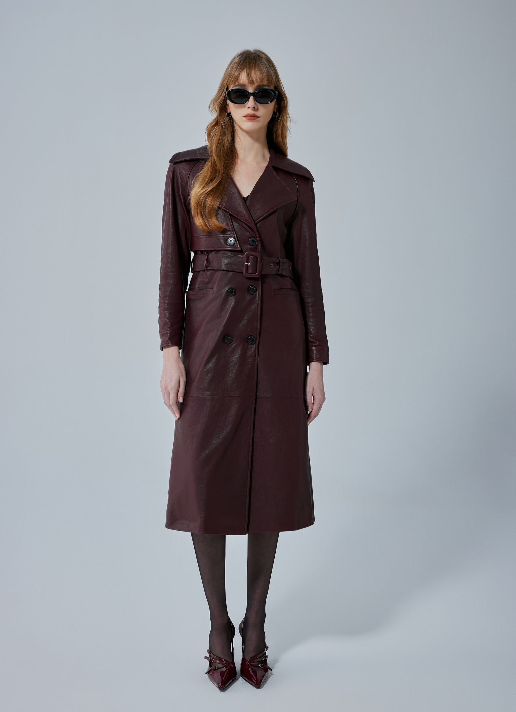Clara Leather Trench
