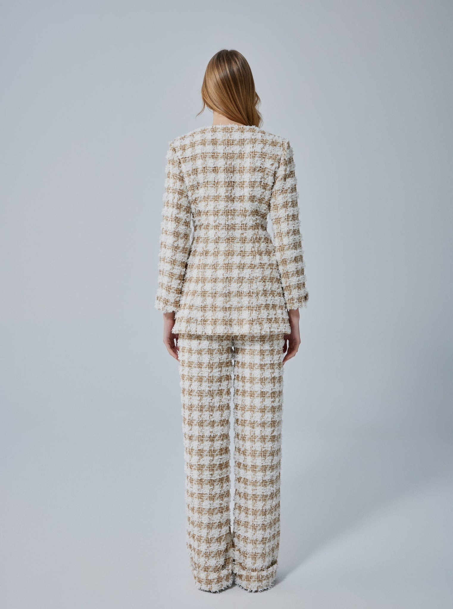 Alaia Wide Leg Bouclé Pants