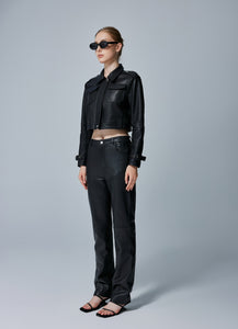 Genevieve High-Waist Leather Pants
