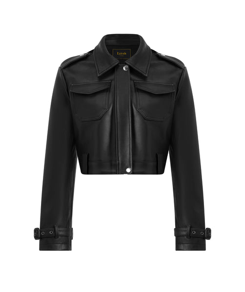 レザージャケット・コート AVANDRESS Basic Cropped Leather Jacket 4COL Ava Cropped Leather Jacket