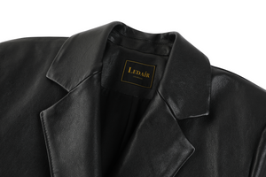 Gabrielle Belted Leather Trench Jacket