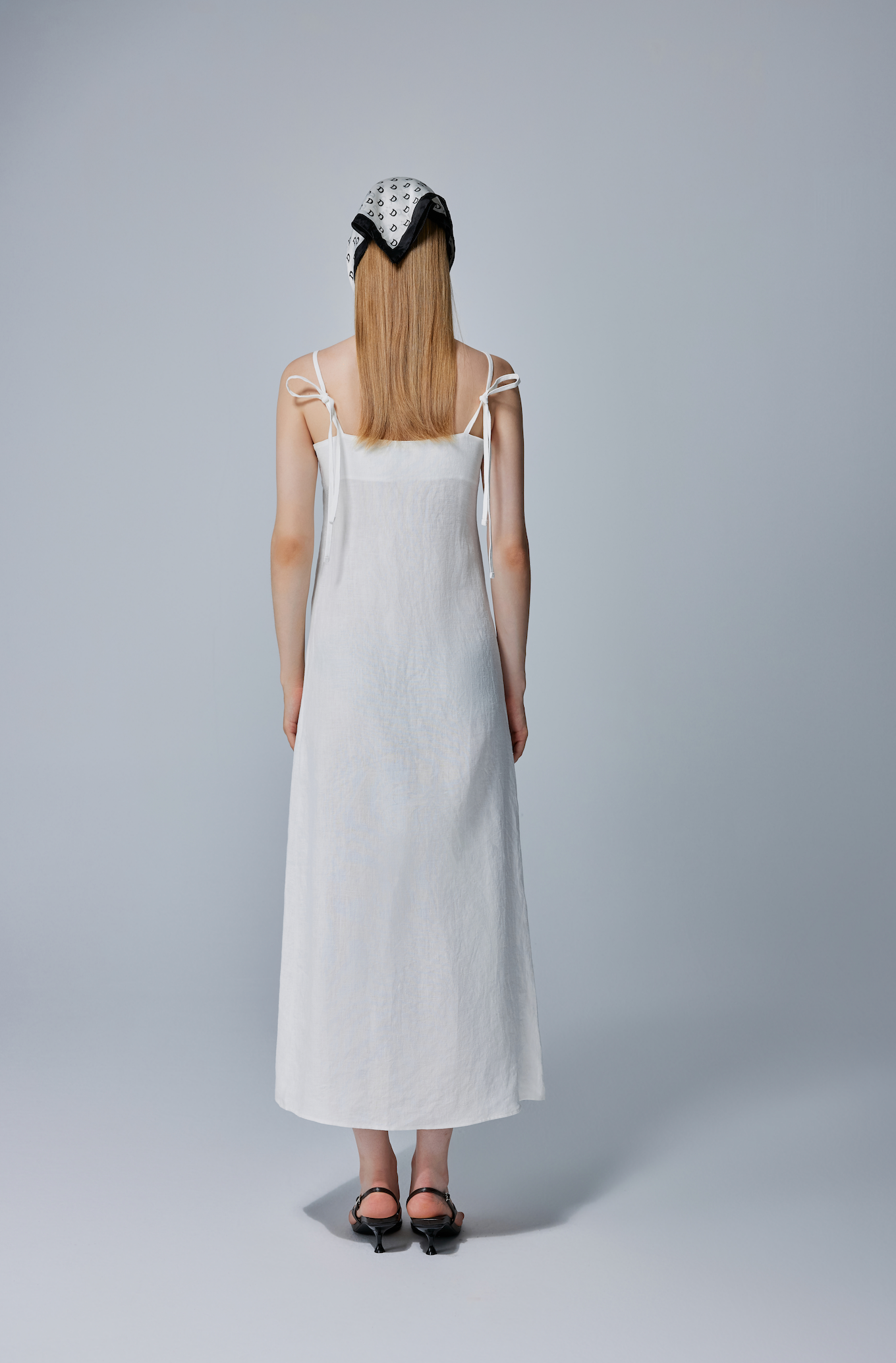 Victoria Breezy Tie-Strap Linen Midi Dress