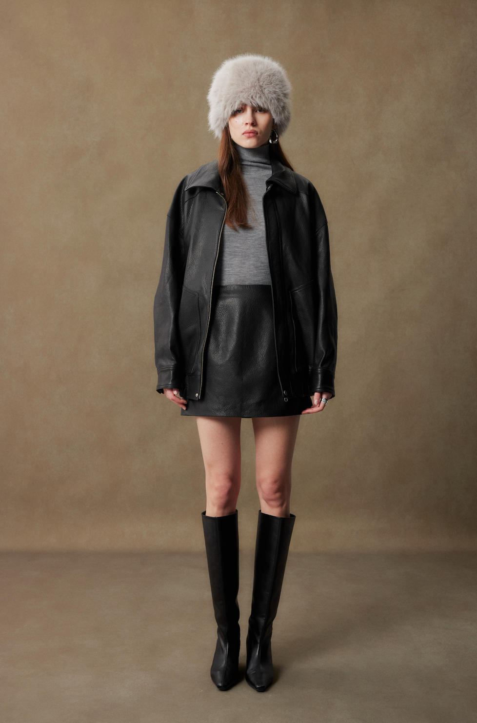Aurelia Lambskin Leather Mini Skirt