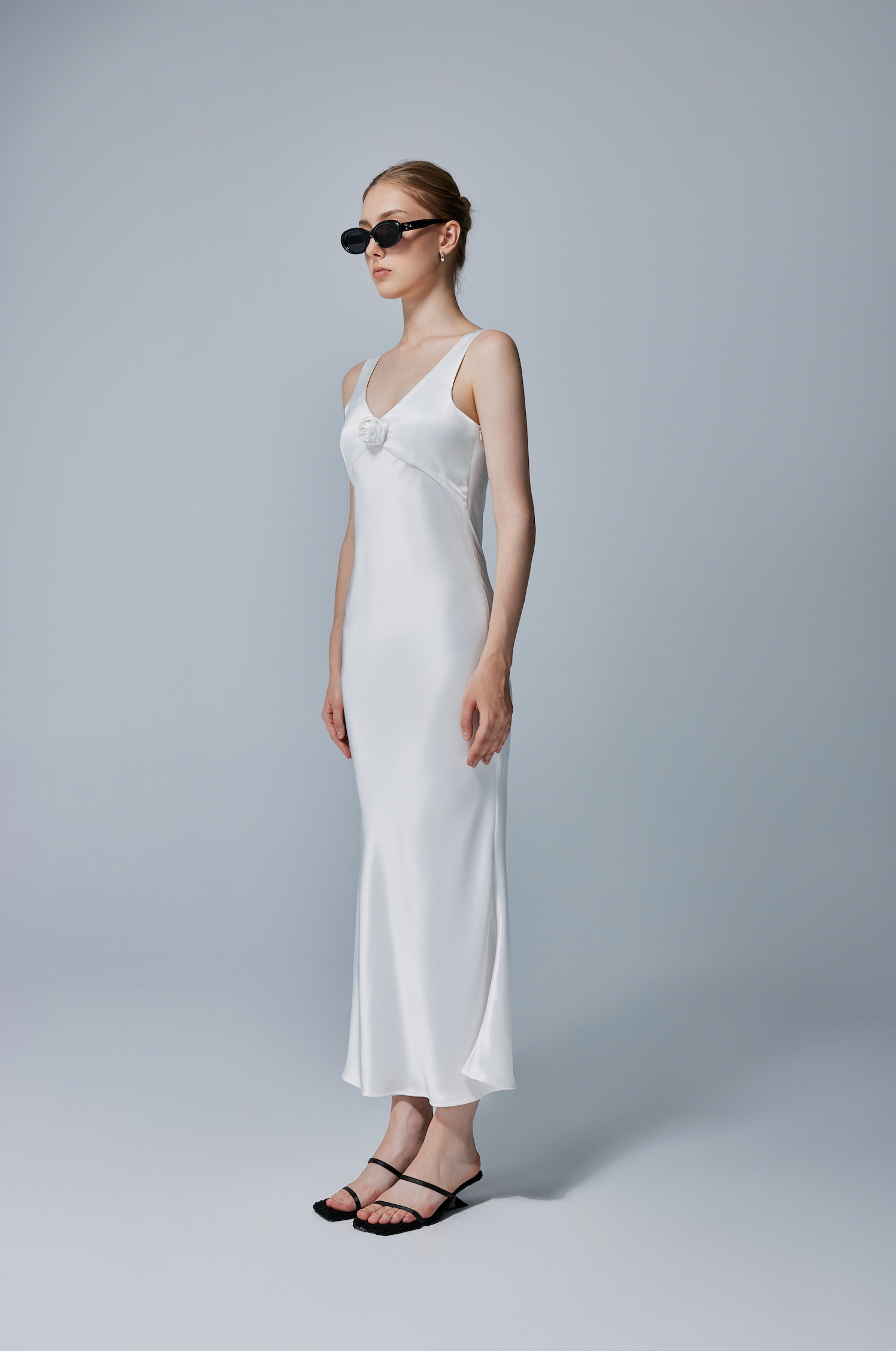 Isabella Satin Bow-Tie Gown