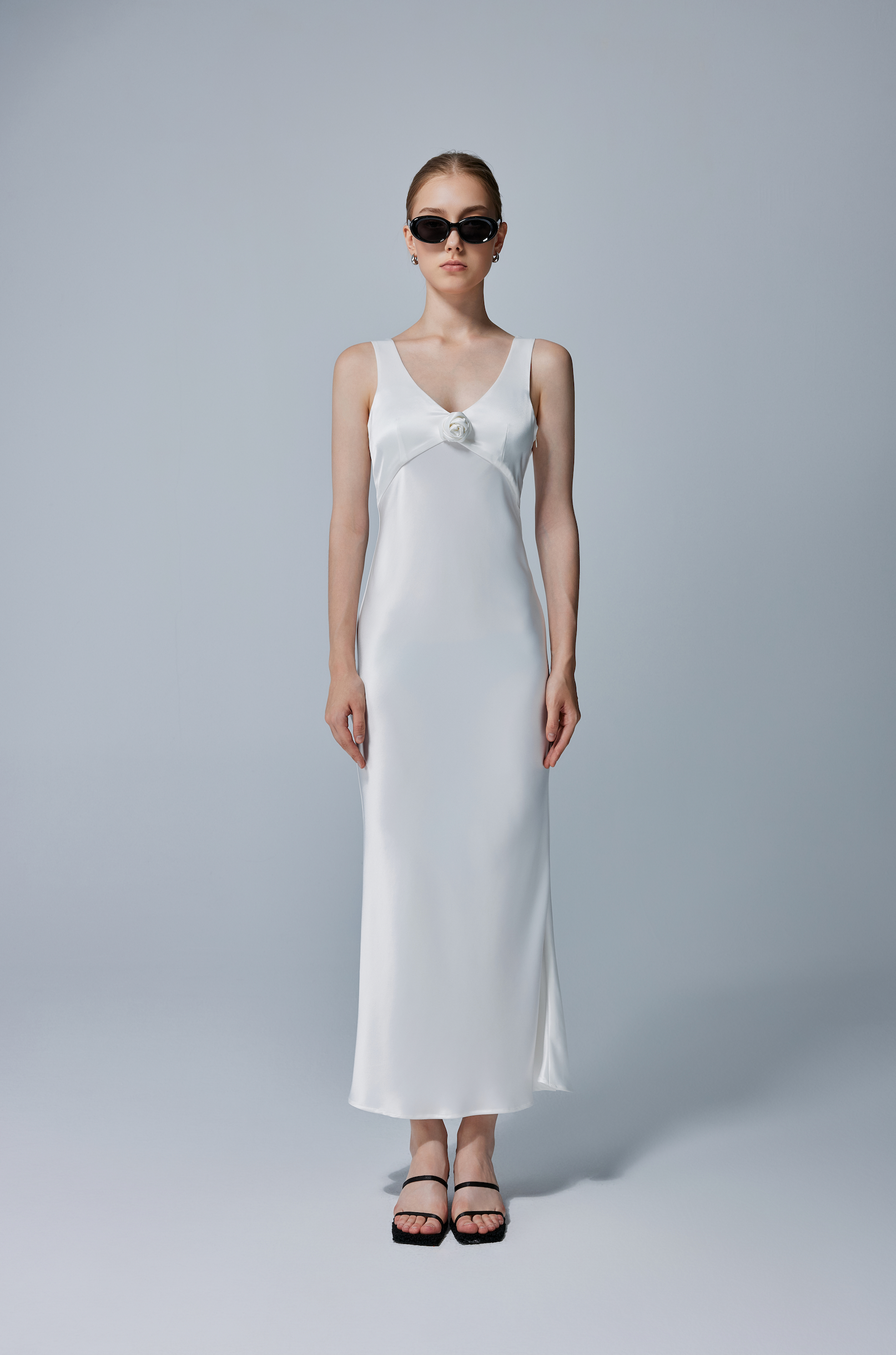 Isabella Satin Bow-Tie Gown