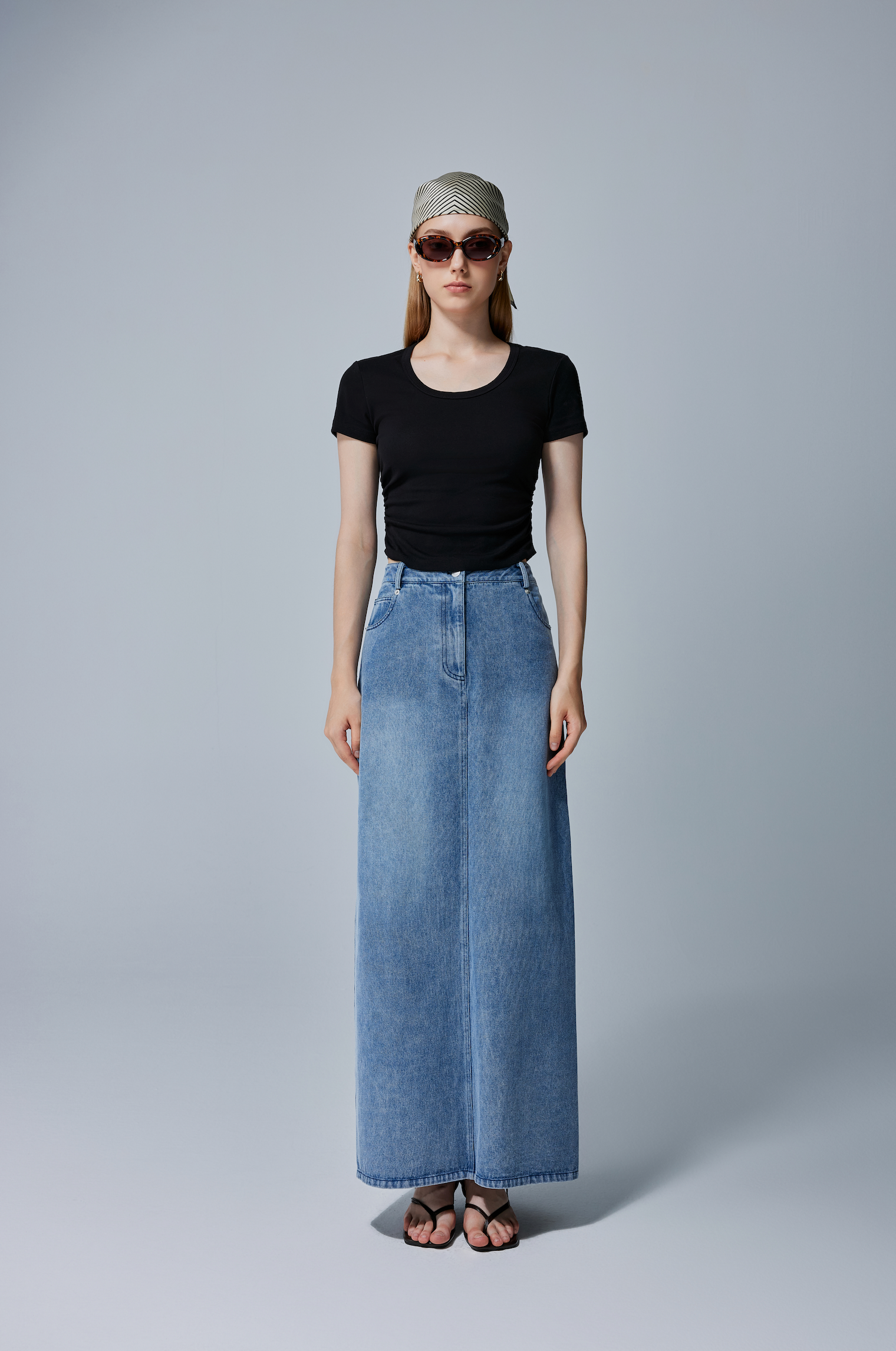 Sienna Denim Midi Skirt