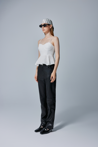 Chloe Peplum Linen Top