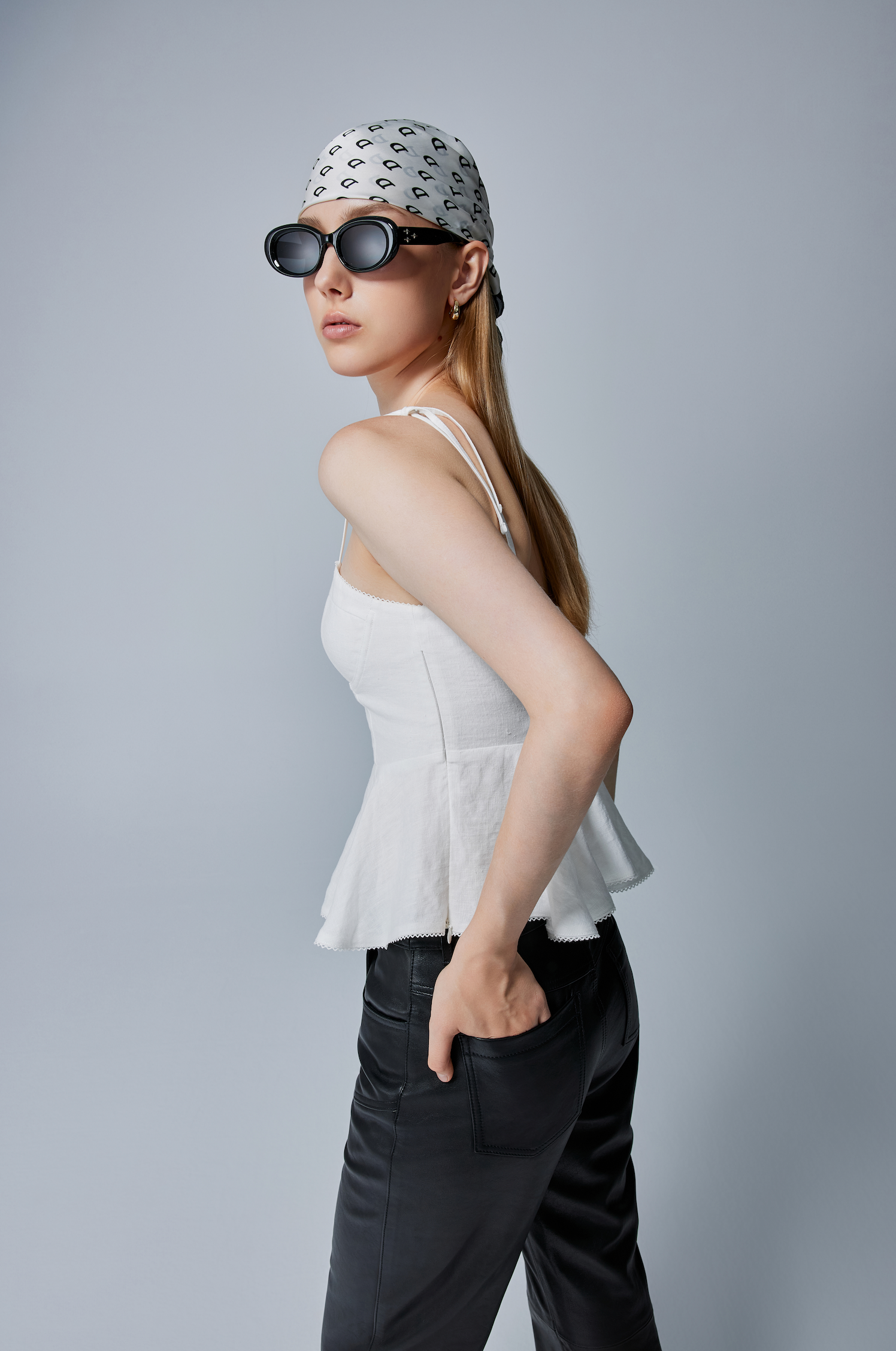 Chloe Peplum Linen Top