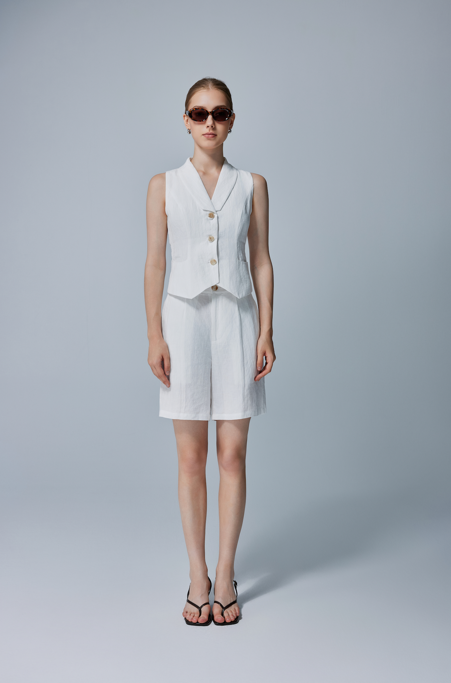 Vivienne Tailored Linen Vest Set
