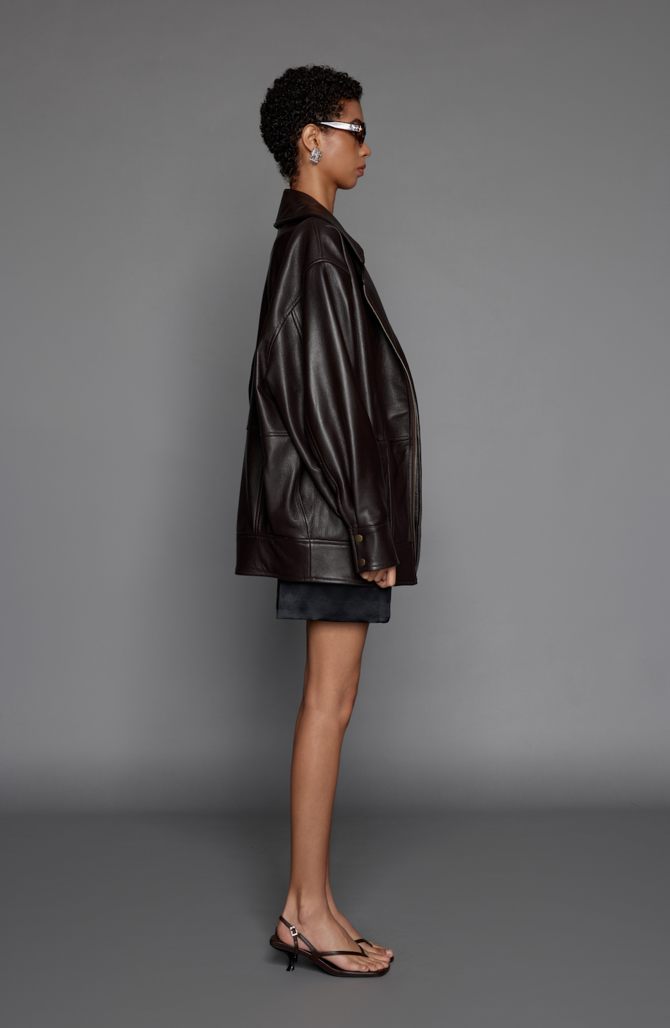 Premium Leather Zip-Up Jacket