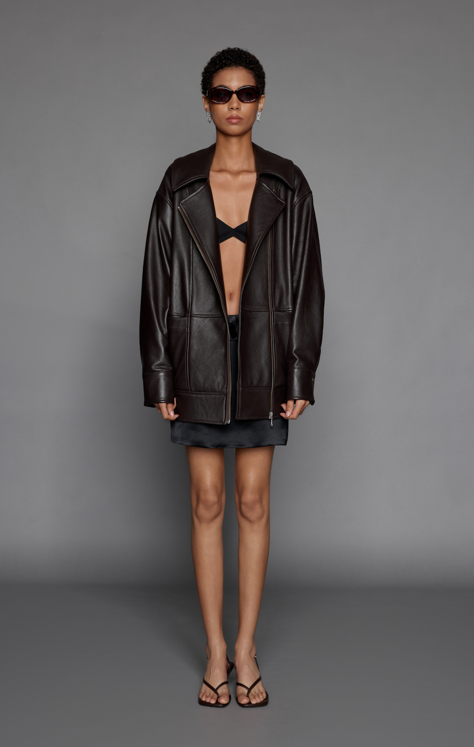 Premium Leather Zip-Up Jacket