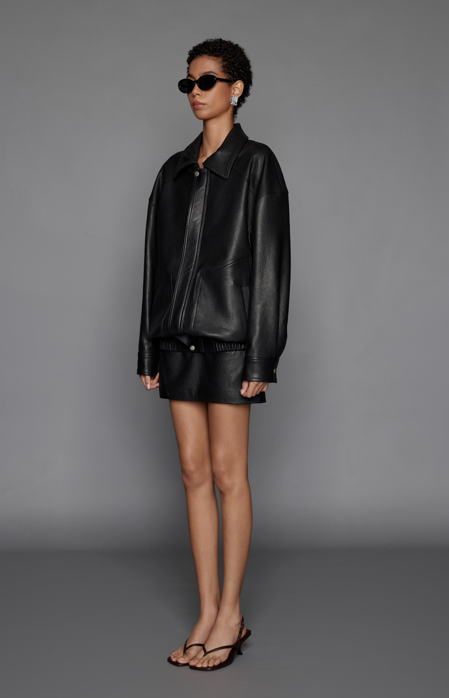 Aurora Leather Bomber Jacket