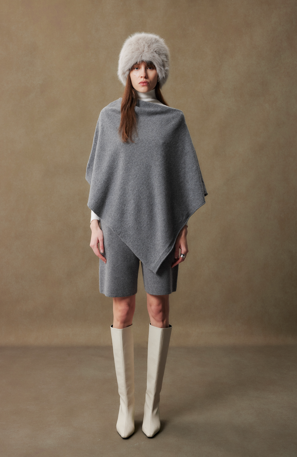 Cashmere Draped Poncho