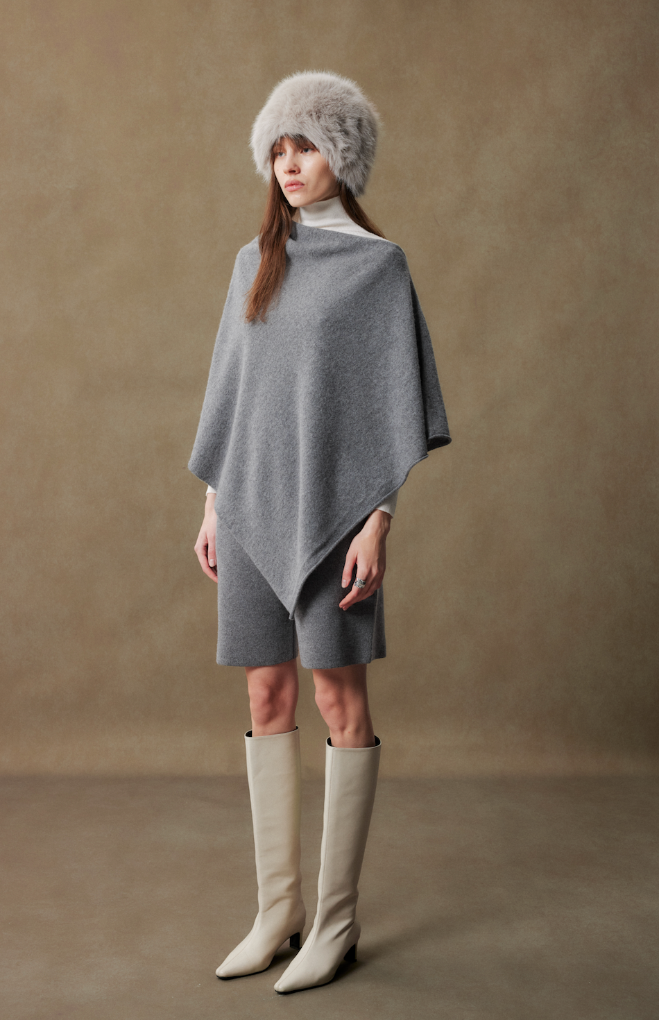 Cashmere Draped Poncho