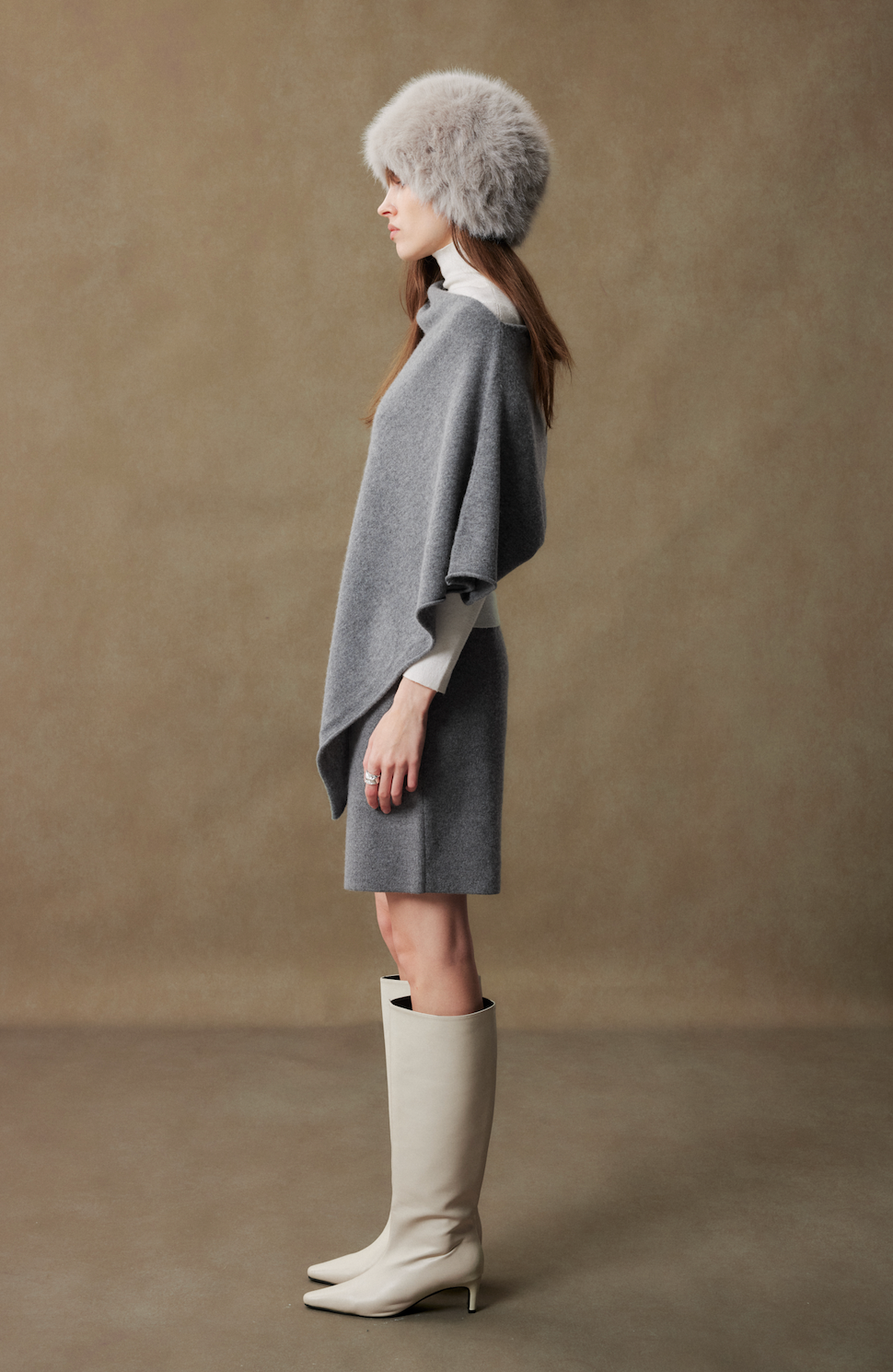 Cashmere Draped Poncho