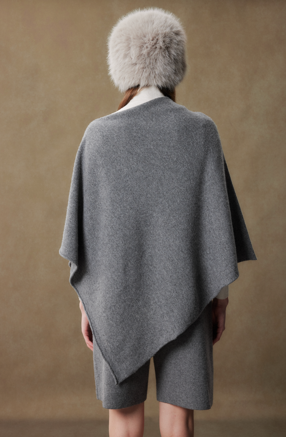 Cashmere Draped Poncho