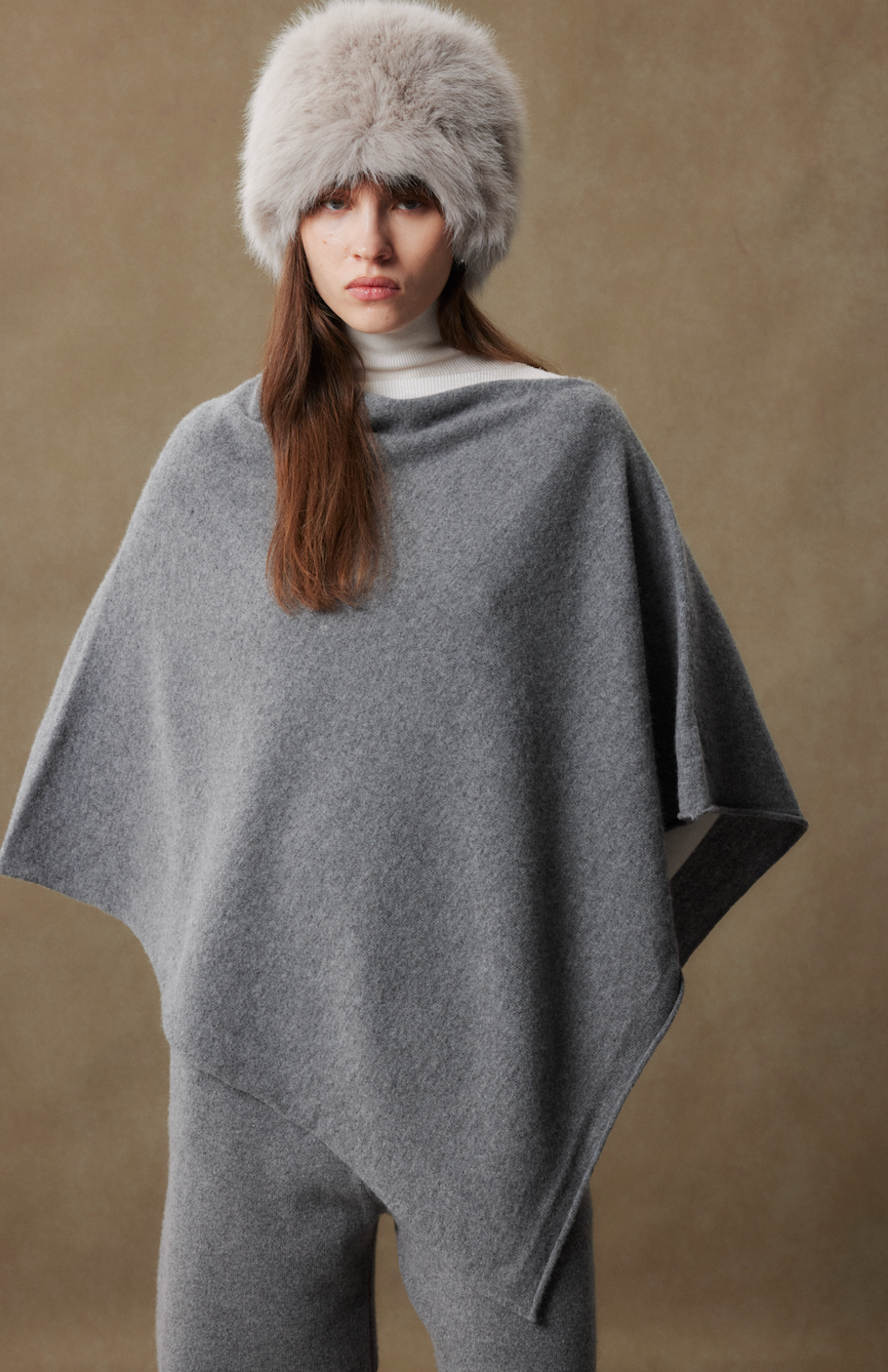 Cashmere Draped Poncho