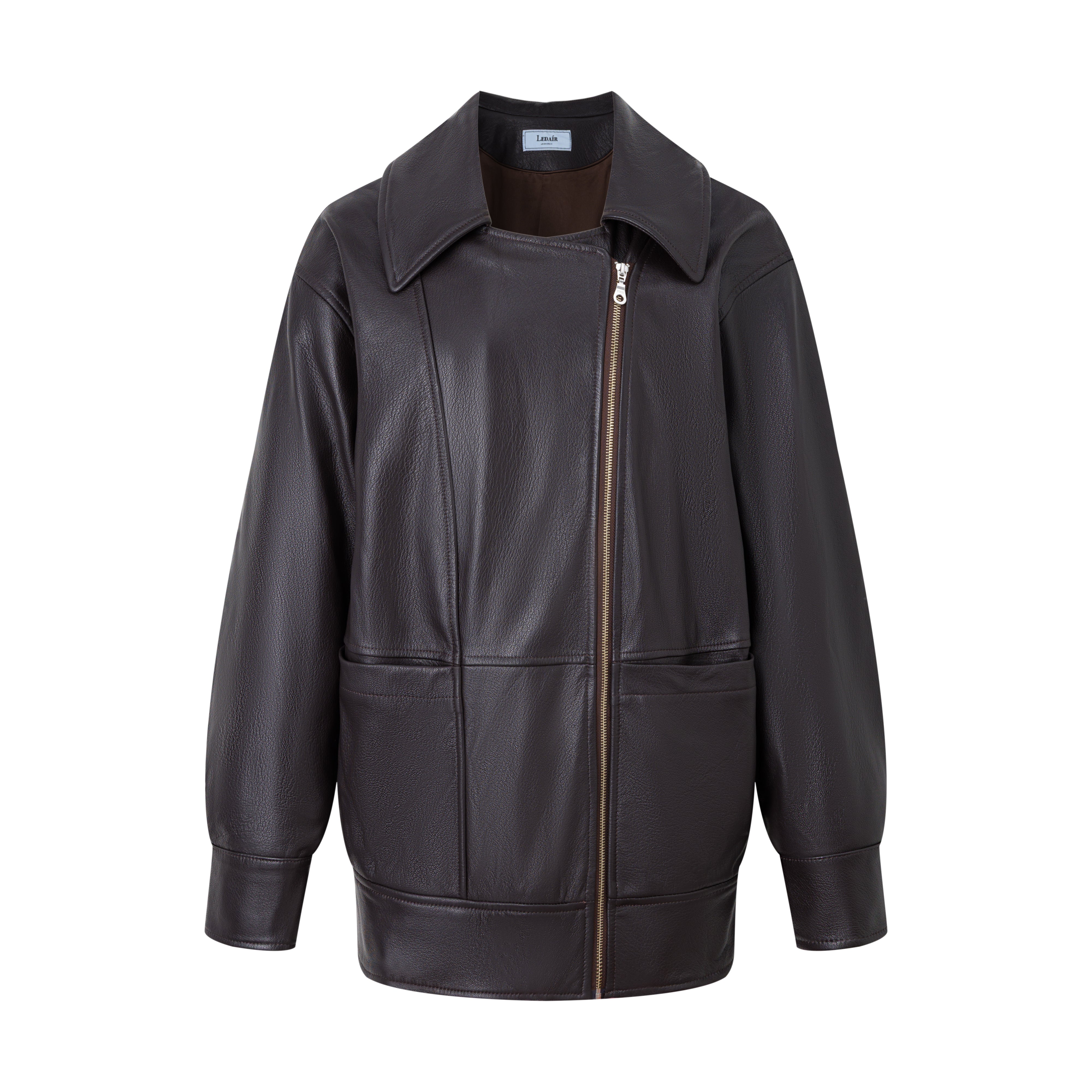 Premium Leather Zip-Up Jacket