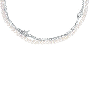 Angelique Pearl Triple Chain Necklace - LEDAIR