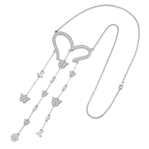 Crystal Heart Tassel Necklace - LEDAIR
