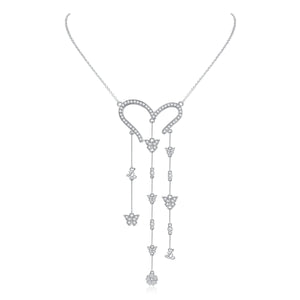 Crystal Heart Tassel Necklace - LEDAIR