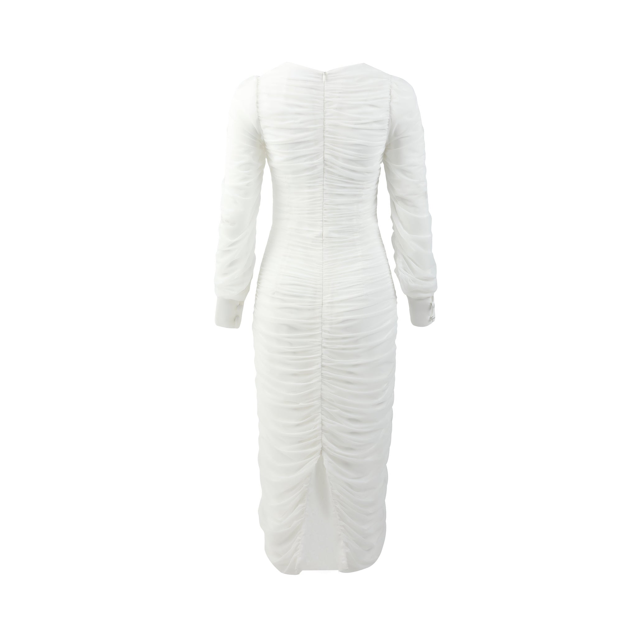 Gabriel Ruched Stretch-Tulle Midi Dress - LEDAIR