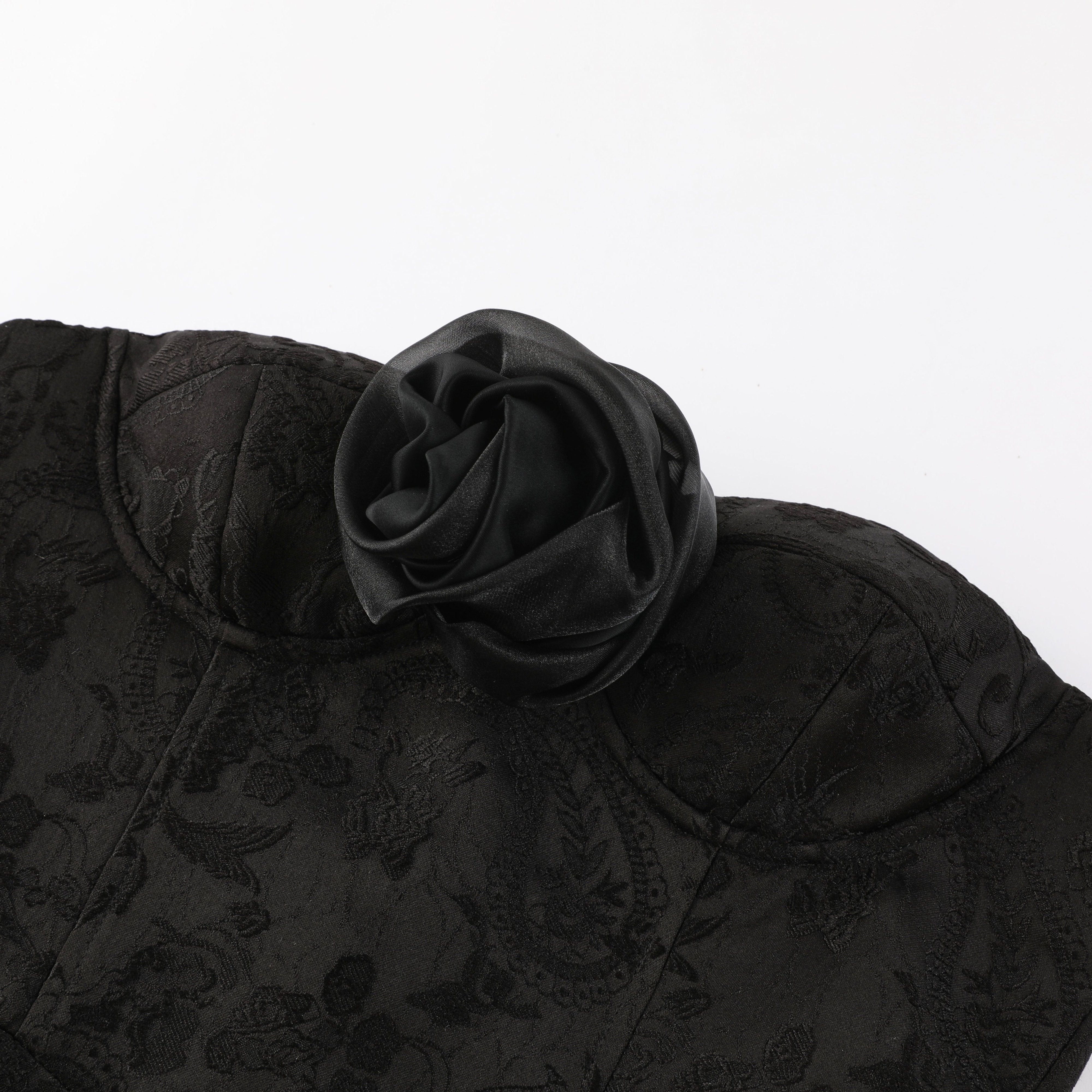 Garden Soirée Floral Ruffle Strapless Top - LEDAIR
