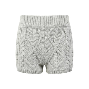 Isabella Cozy Knit Shorts in Grey - LEDAIR