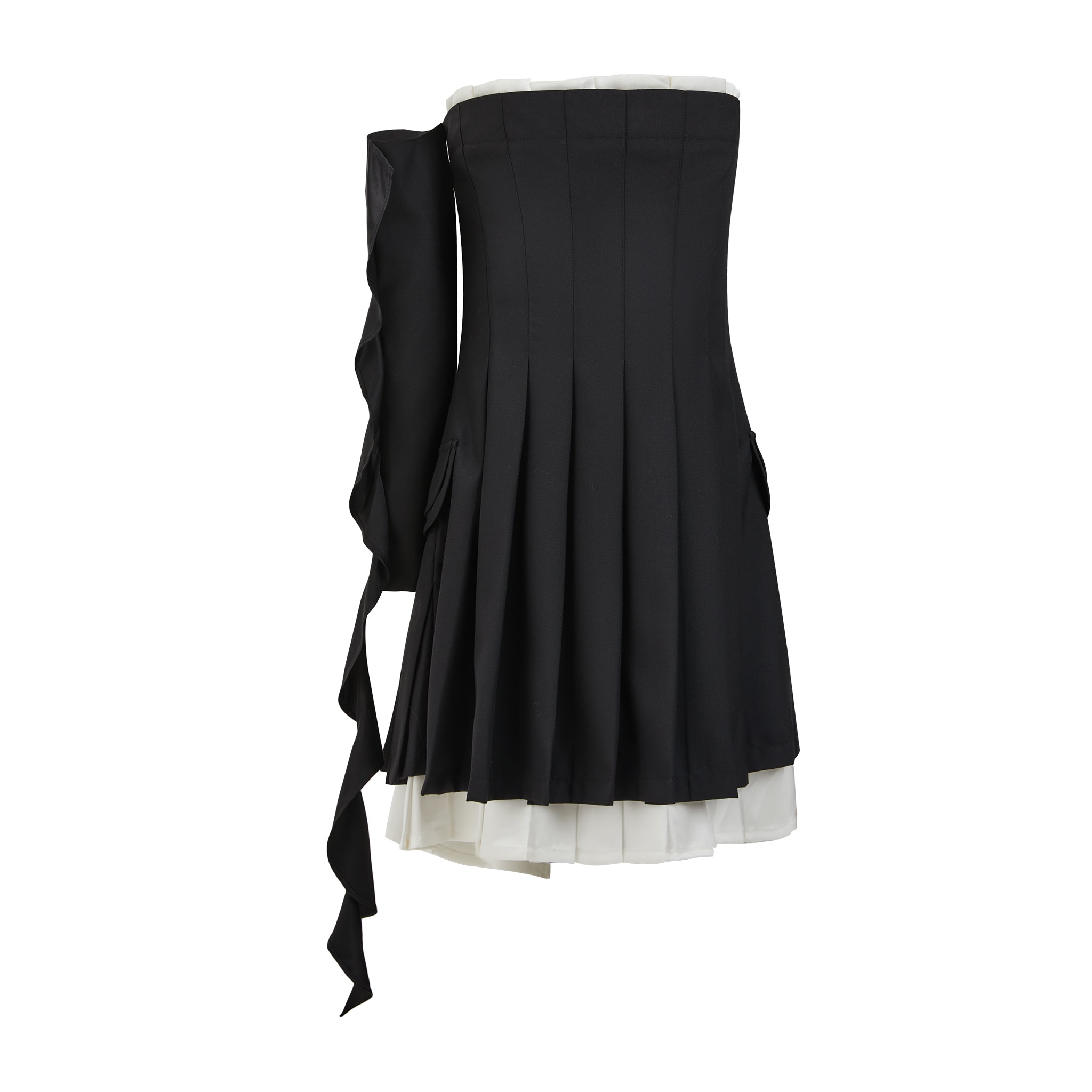 Kari Asymmetry Pleated Mini Dress - LEDAIR
